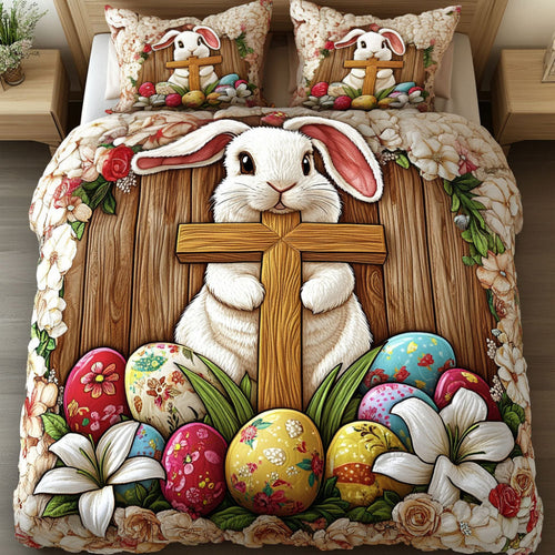 Faithful Bunny Quilt Bed Set - Perfect Gift for Rabbit Lovers Blanket PopCulturePrints