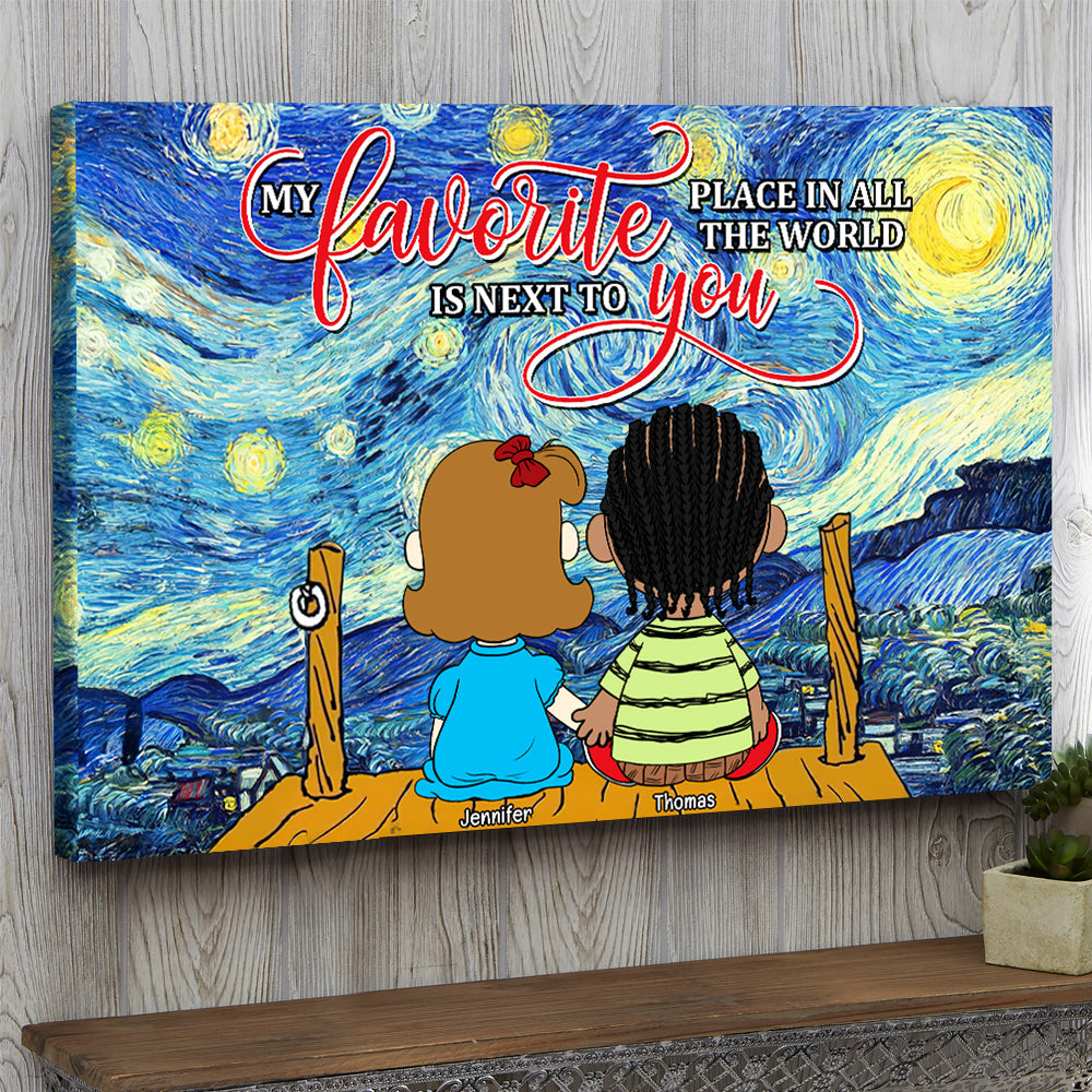Personalized Canvas Print for Couples - My Favorite Place is Next to You Poster & Canvas PopCulturePrints