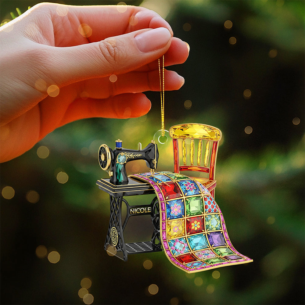 Sewing Machine Ornament - Personalized Gift for Sewing Lovers | Celebrate Creativity Ornament PopCulturePrints