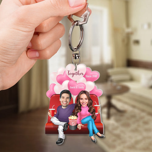 Personalized Keychain for Couples - Together Since 2018 Keychains PopCulturePrints
