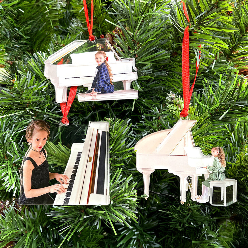 Personalized Piano Player Photo Ornament