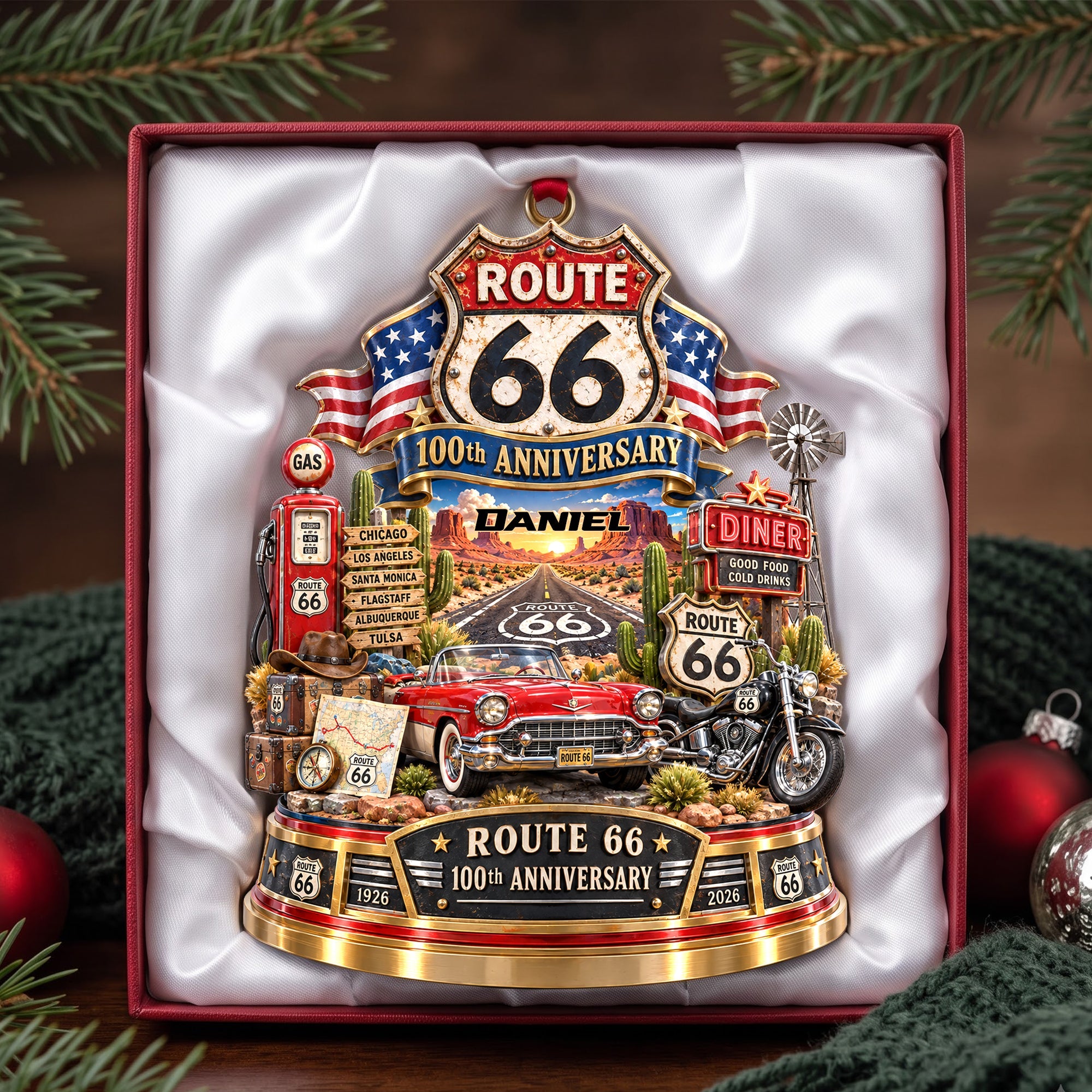 Celebrate the Journey - 100th Anniversary Christmas Ornament - Personalized Gifts for Speed Lovers Ornament PopCulturePrints