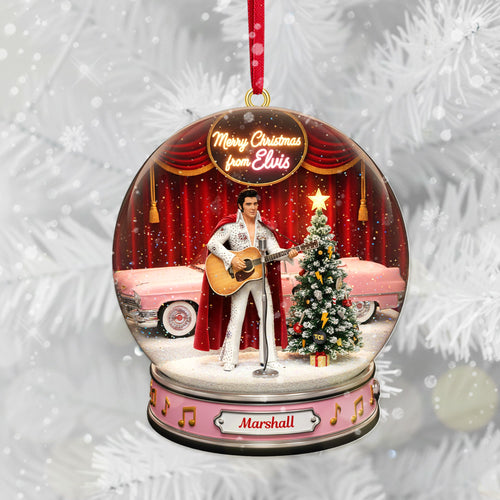 “Celebrate the King of Rock and Roll!” - Snowball Singer Fans Ornament - Personalized Gift for Elvis Fans Ornament PopCulturePrints