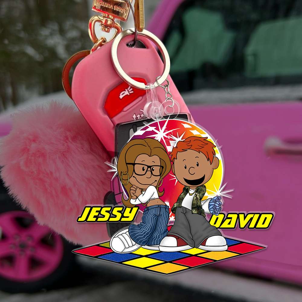 Y2K Style Couple Keychain - Unique Personalized Valentine's Day Gifts for Pop Culture Lovers Keychains PopCulturePrints