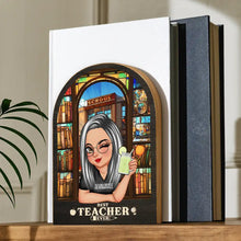 Load image into Gallery viewer, Best Teacher Ever - Personalized Wood Book Ends Wood Book Ends PopCulturePrints
