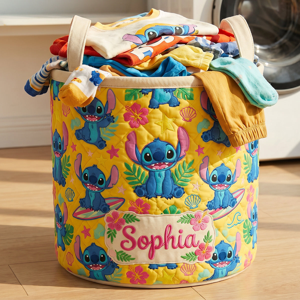 Cute Alien Quilted Laundry Basket - Personalized Gift for Kids Laundry Basket PopCulturePrints