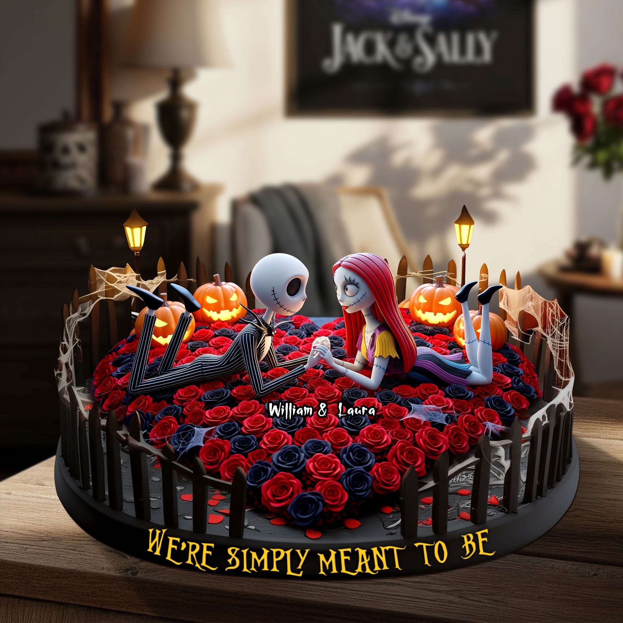 We're Simply Meant to Be - Horror Couple Plaque | Personalized Gift for Couples Shaped Plaques PopCulturePrints