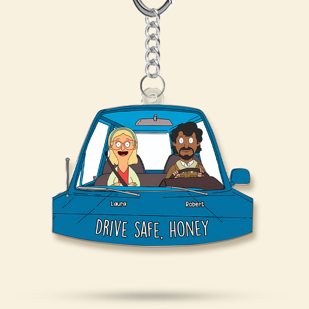Unique Personalized Couple Keychain - Drive Safe Custom Gift | Perfect for Every Occasion | Valentine's Day Gifts Keychains PopCulturePrints