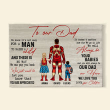 Load image into Gallery viewer, Hero Dad Personalized Canvas Print - Perfect Father&#39;s Day Gift Poster &amp; Canvas PopCulturePrints
