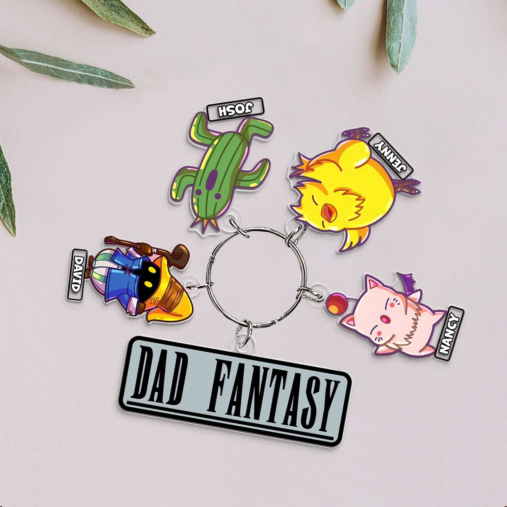 Custom Fantasy Dad Keychain - Personalized Gift for Father's Day Keychains PopCulturePrints