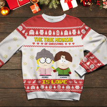 Load image into Gallery viewer, Personalized Couple Ugly Christmas Sweater - True Meaning of Love
