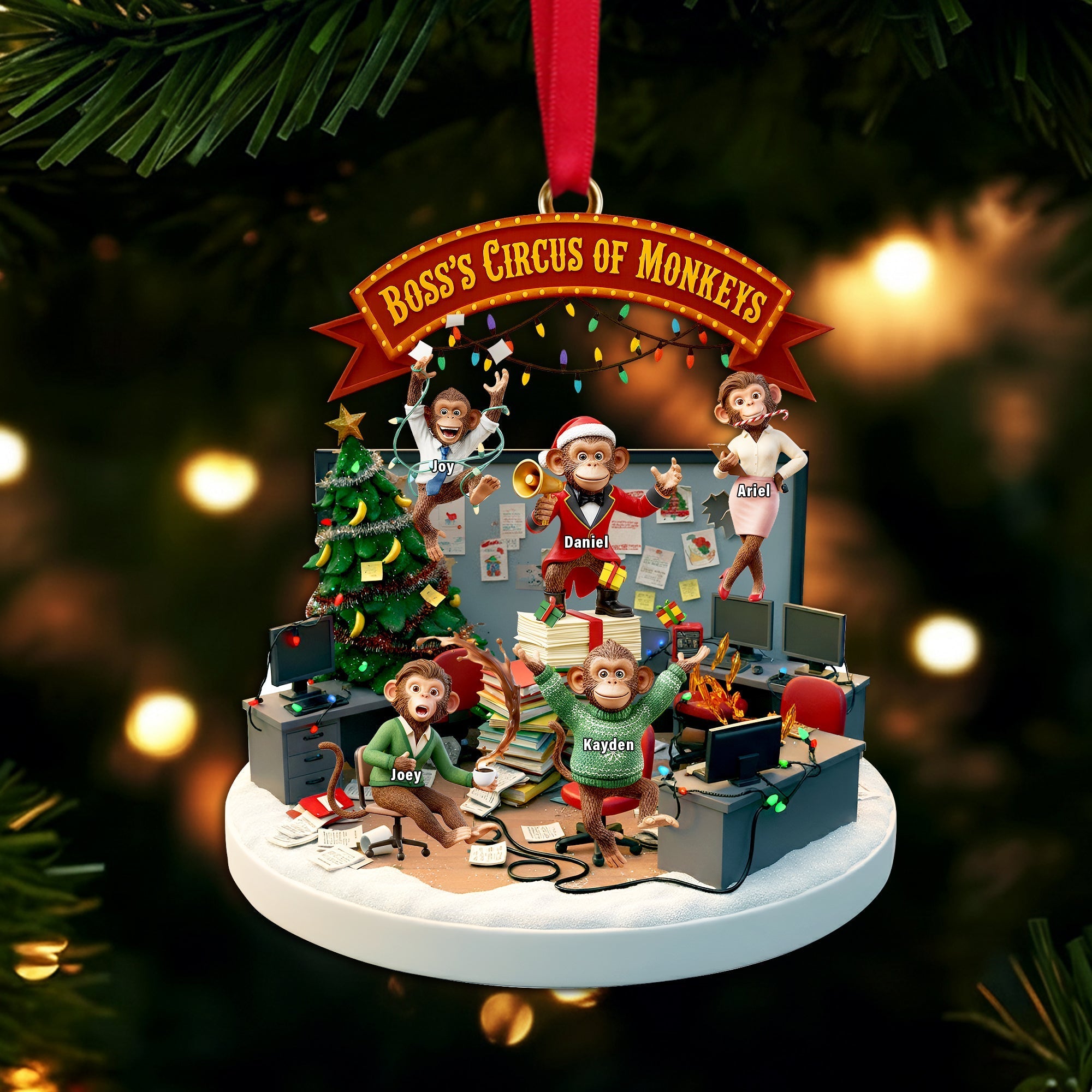 Bring Joy and Laughter with Our Funny Boss's Circus Ornament - Personalized Gift for Fun Office Workers Ornament PopCulturePrints