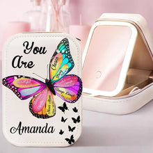 Load image into Gallery viewer, You Are Beautiful - Personalized Makeup Box with LED Mirror Makeup Box PopCulturePrints

