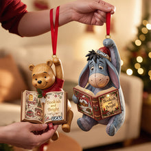 Load image into Gallery viewer, “Bookish and Bright” - Woodland Friends Reading Book Ornament - Personalized Christmas Gift for Kids, Book Lovers, and Friends
