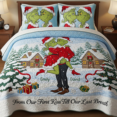 From Our First Kiss Till Our Last Breath – Together Forever Quilt Bed Set | Personalized Gift for Couples Bedding Set PopCulturePrints