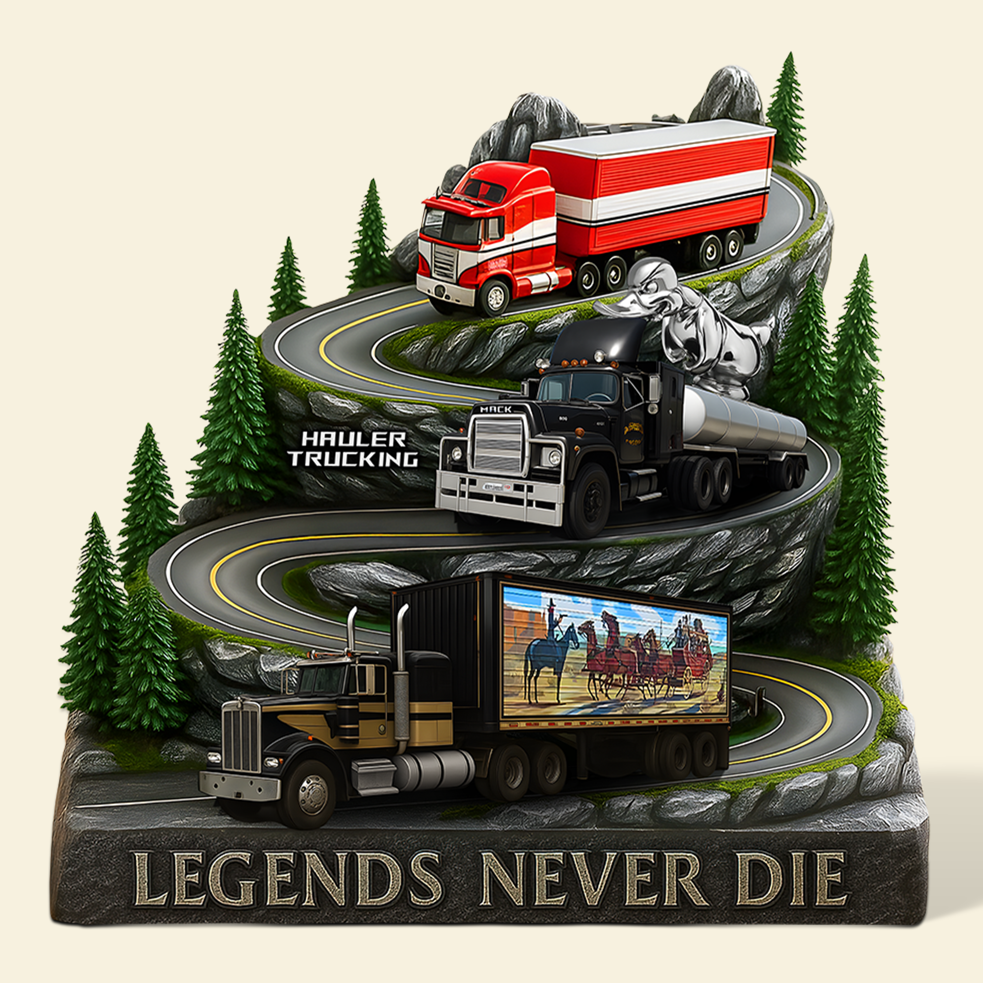 Legends Never Die – Classic Truck Movie Acrylic Plaque – Personalized Gifts for Truckers Shaped Plaques PopCulturePrints