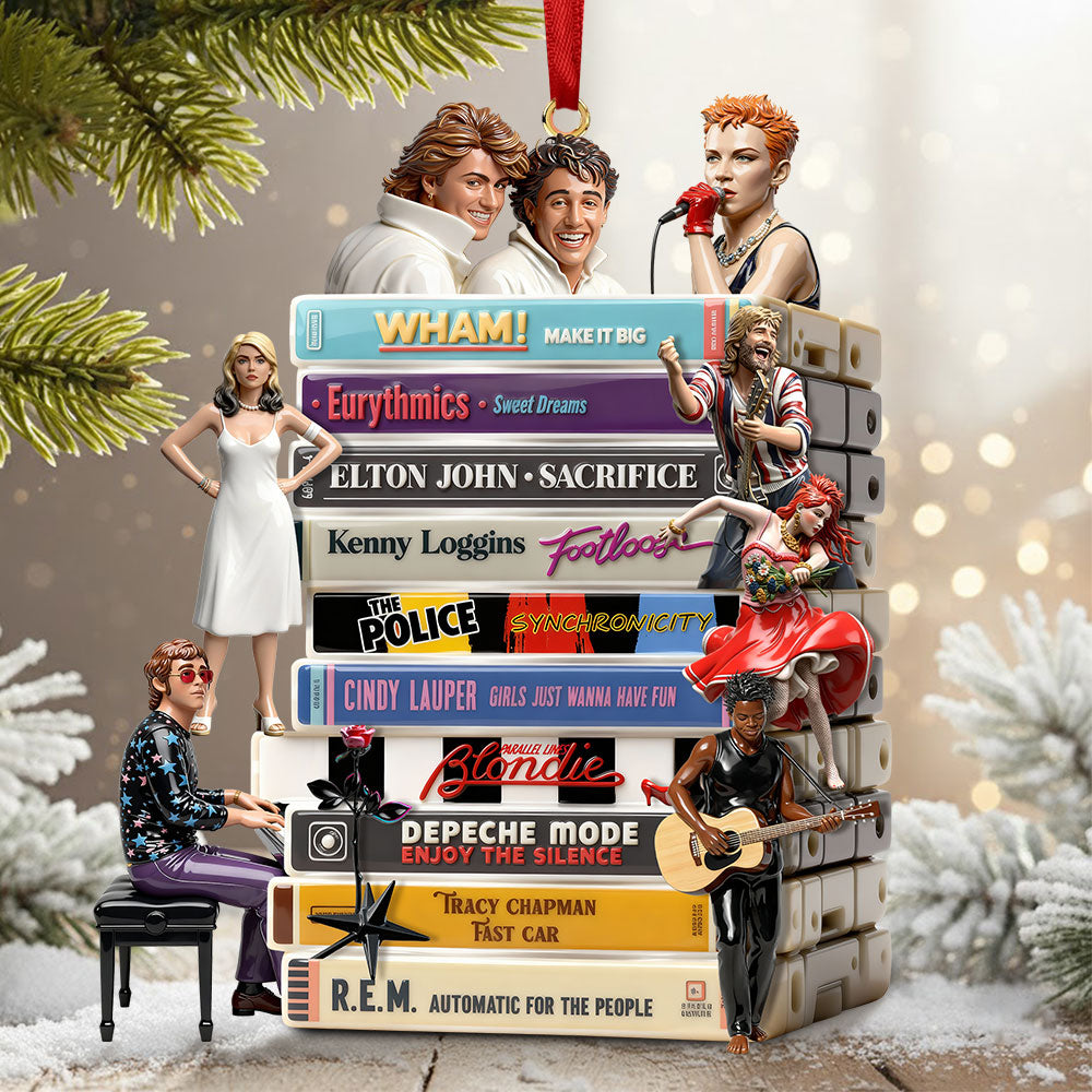 "Celebrate Your Favorites!" - New Wave Geek Acrylic Ornament - Personalized Gift for Gen X and Gen Y Ornament PopCulturePrints