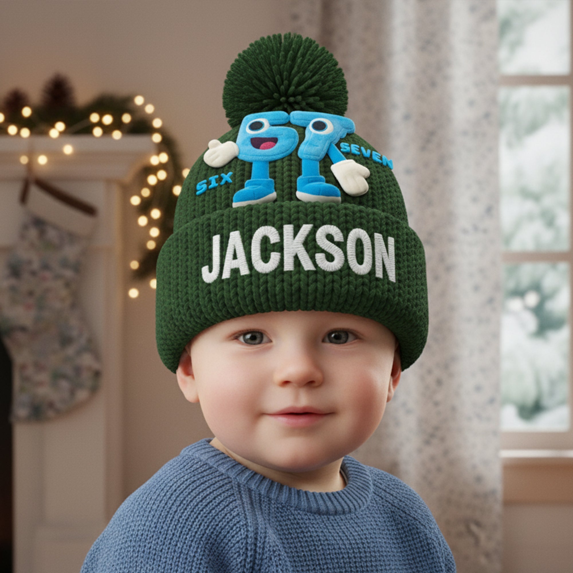 Bring Joy This Christmas with Our Funny Bobble Beanie Hat - Personalized Gifts for Kids Hat PopCulturePrints