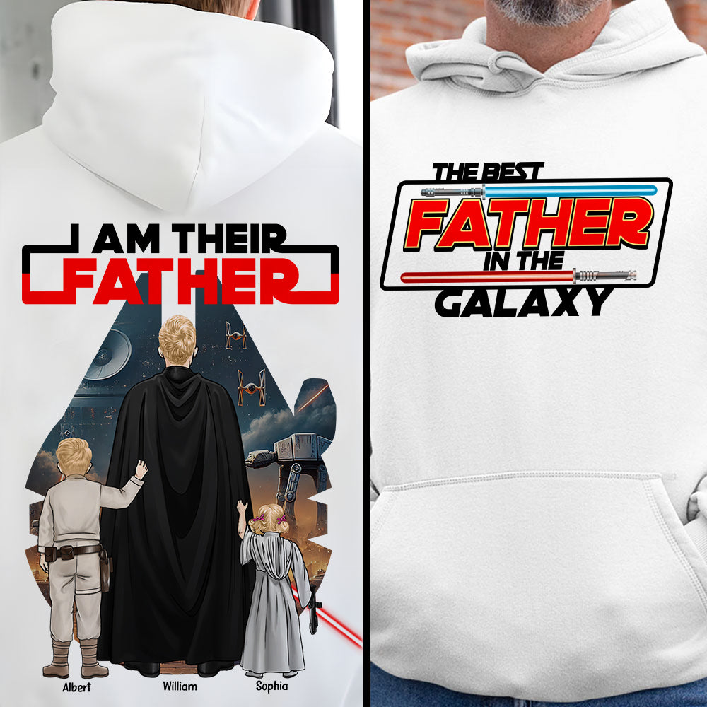 The Best Father in the Galaxy Shirt - Custom Personalized Gift for Dads, Grandpas and Father Figures Shirts PopCulturePrints