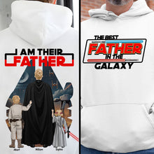Load image into Gallery viewer, The Best Father in the Galaxy Shirt - Custom Personalized Gift for Dads, Grandpas and Father Figures Shirts PopCulturePrints
