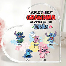Load image into Gallery viewer, World&#39;s Best Grandma Personalized Heart Plaque Shaped Plaques PopCulturePrints
