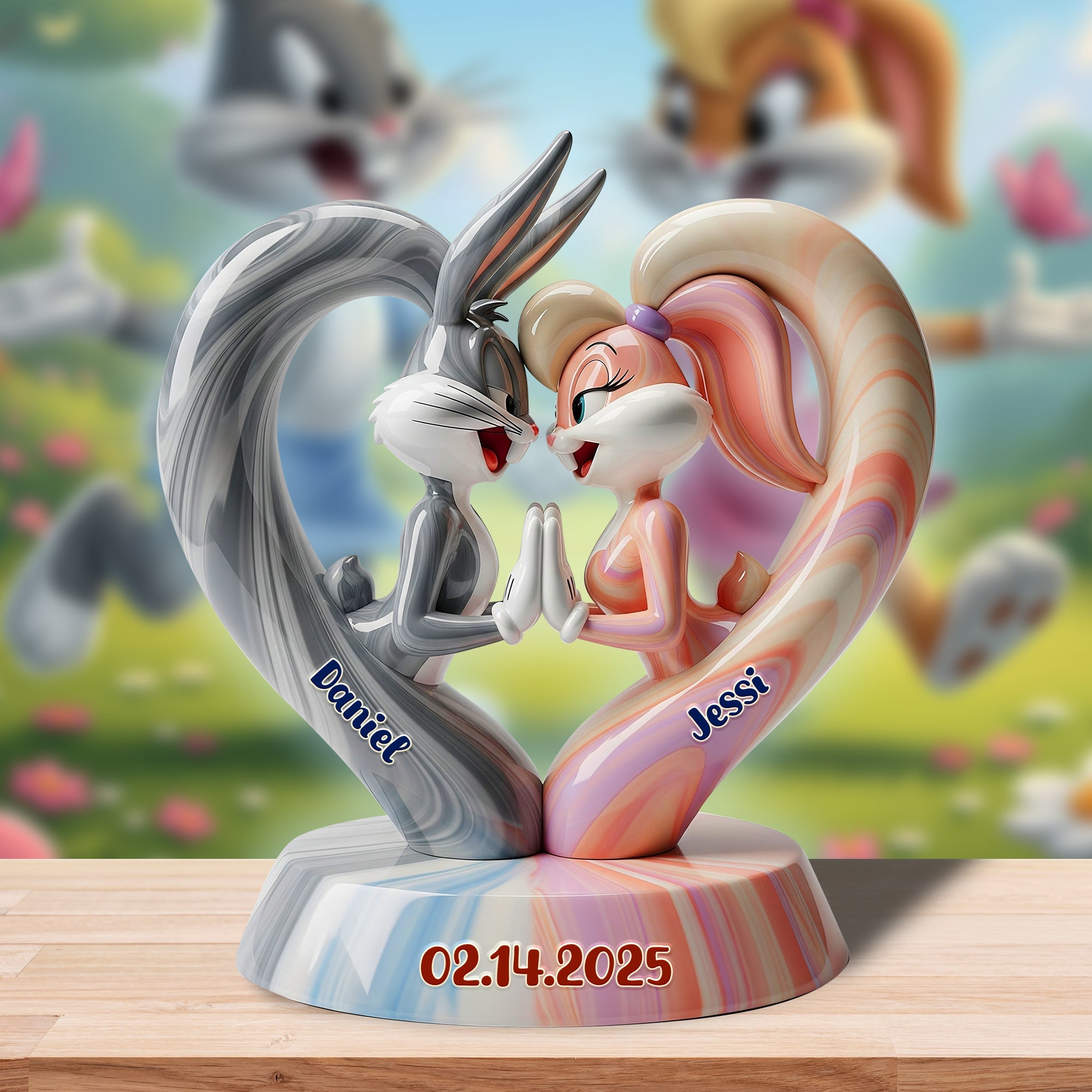 Together In Love - Personalized Acrylic Plaque for Couples Shaped Plaques PopCulturePrints