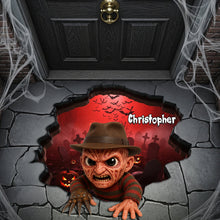 Load image into Gallery viewer, &quot;Step Into the Scare!&quot; - Halloween Scary Doormat - Personalized Gifts for Movie Fans Doormat PopCulturePrints
