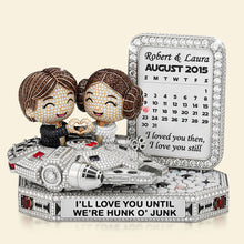 Load image into Gallery viewer, I&#39;ll Love You Until We&#39;re Hunk o&#39; Junk - Cute Galaxy Couple Plaque - Personalized Gift for Couples Shaped Plaques PopCulturePrints
