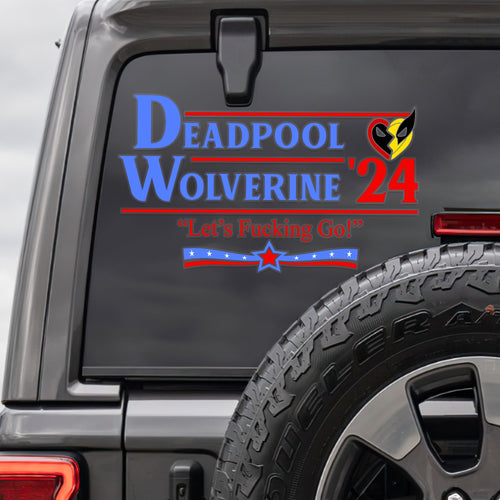 Personalized Deadpool & Wolverine '24 Decal - Let's Go! Decal Sticker PopCulturePrints