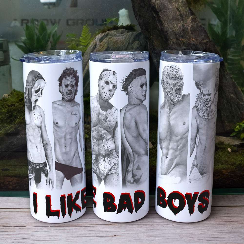 Horror Film Bad Boys Skinny Tumbler - Personalized Gift