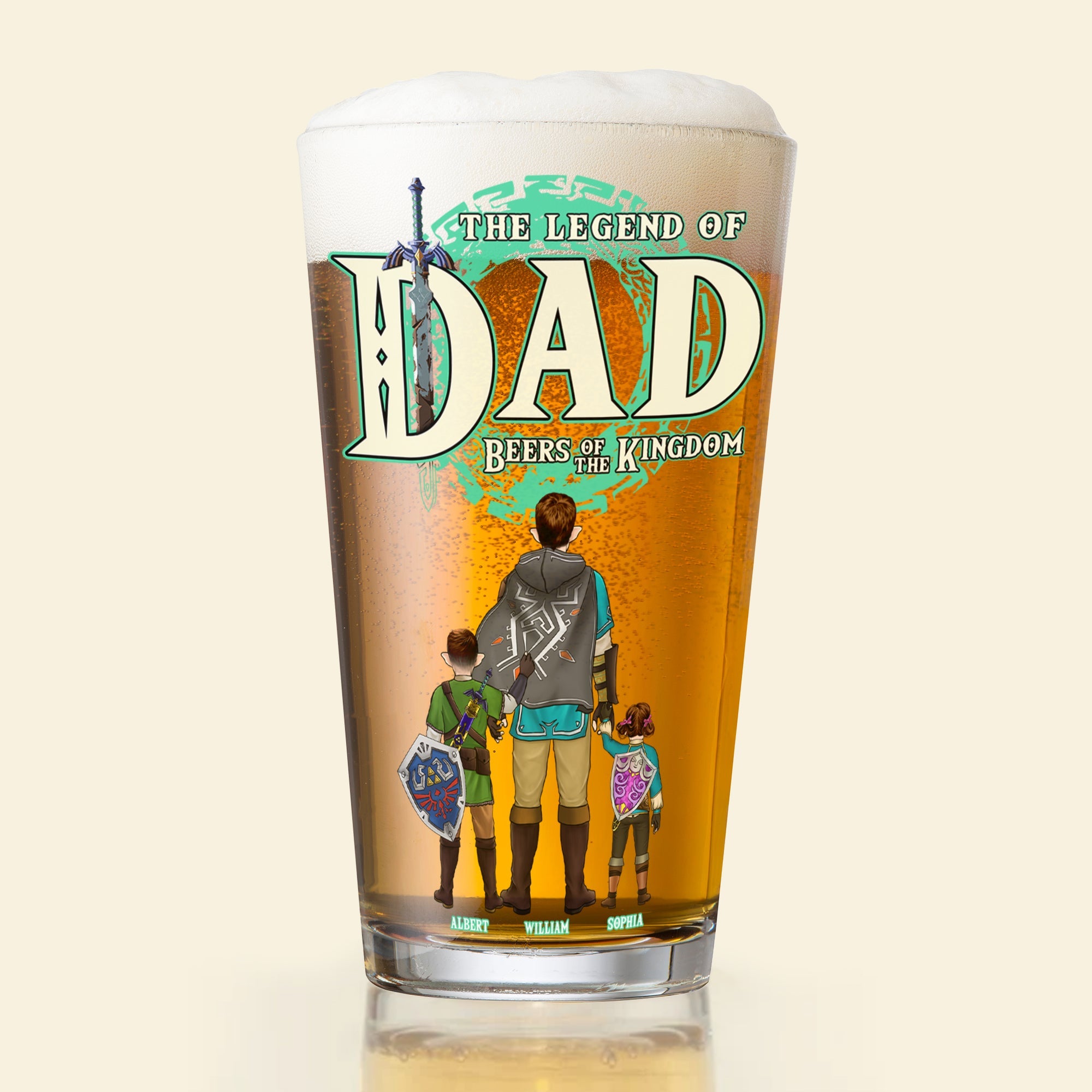 Legendary Dad Personalized Beer Glass - Perfect Father's Day Gift Beer Glasses PopCulturePrints