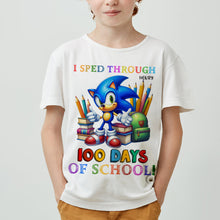 Load image into Gallery viewer, Customized Sonic &#39;100 Days of School&#39; T-Shirt for Kids Shirts PopCulturePrints
