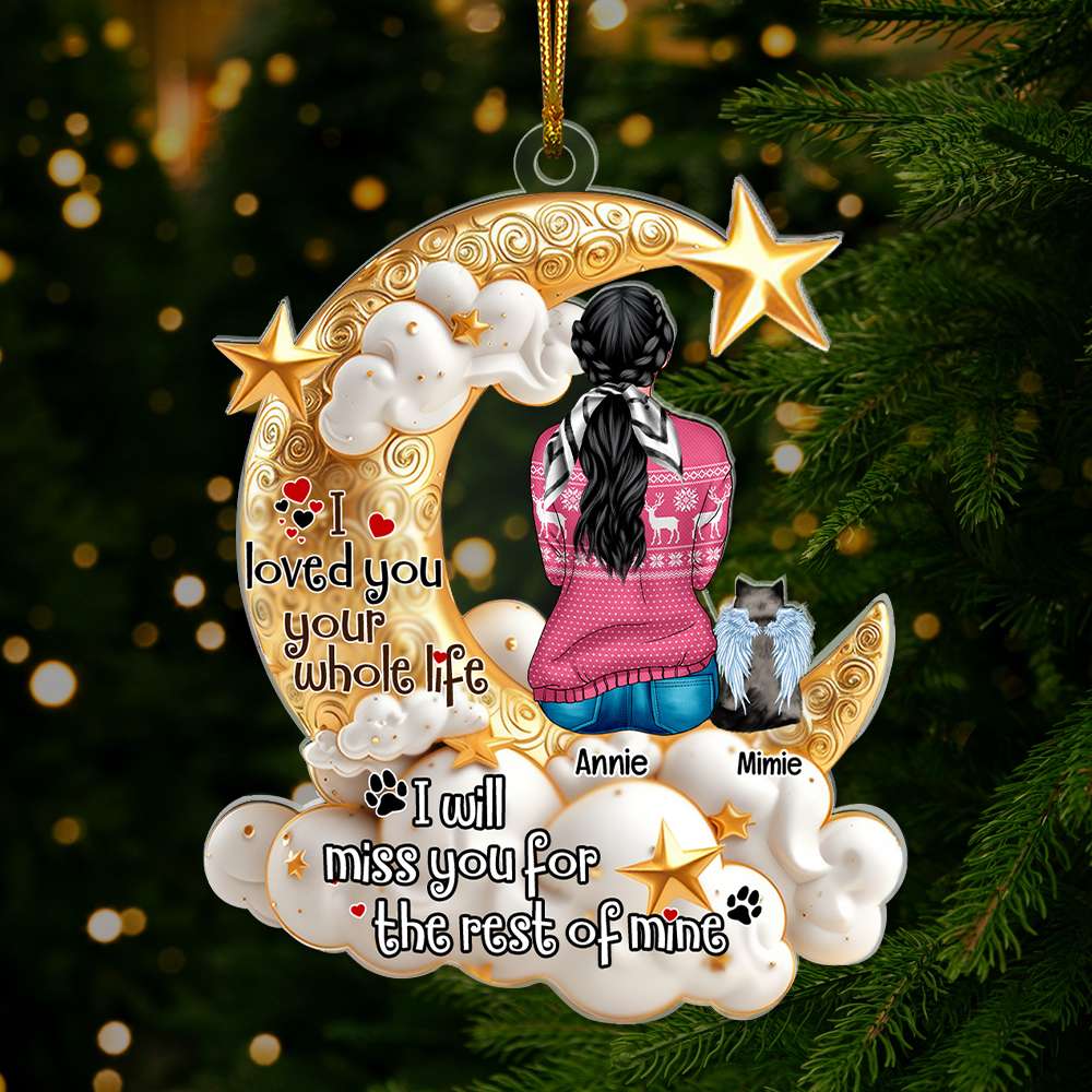 Personalized Cat Lover's Christmas Acrylic Ornament Ornament PopCulturePrints