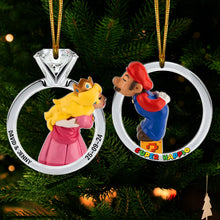 Load image into Gallery viewer, Personalized Couple Christmas Ornament - Retro Game Theme Suncatcher PopCulturePrints
