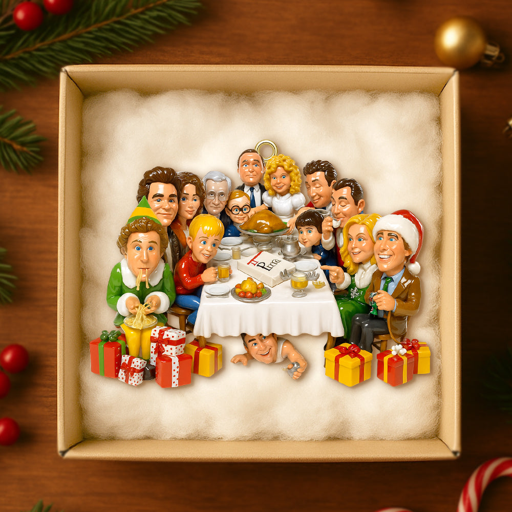 Celebrate Togetherness with Our Christmas Dinner Party Acrylic Ornament - Personalized Christmas Gift for Family and Friends Ornament PopCulturePrints
