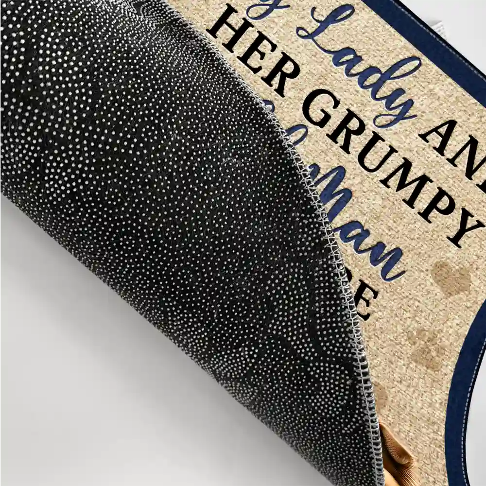 A Crazy Dog Lady & Her Grumpy Old Man Live Here - Personalized Doormat for Pet Lovers Doormat PopCulturePrints