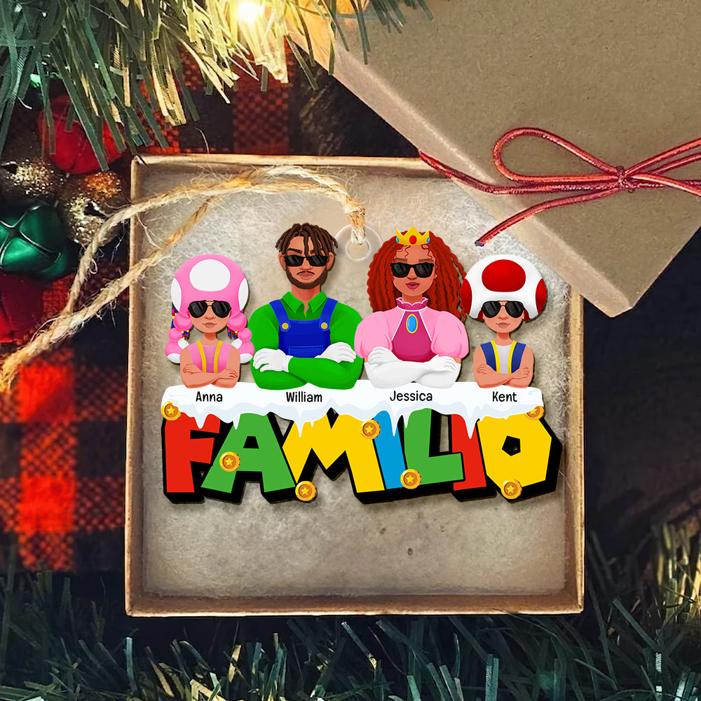 Personalized Family Gaming-Themed Acrylic Ornament Ornament PopCulturePrints