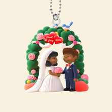 Load image into Gallery viewer, Personalized Newlywed Car Ornament - Custom Wedding Gift for Couples Ornament PopCulturePrints
