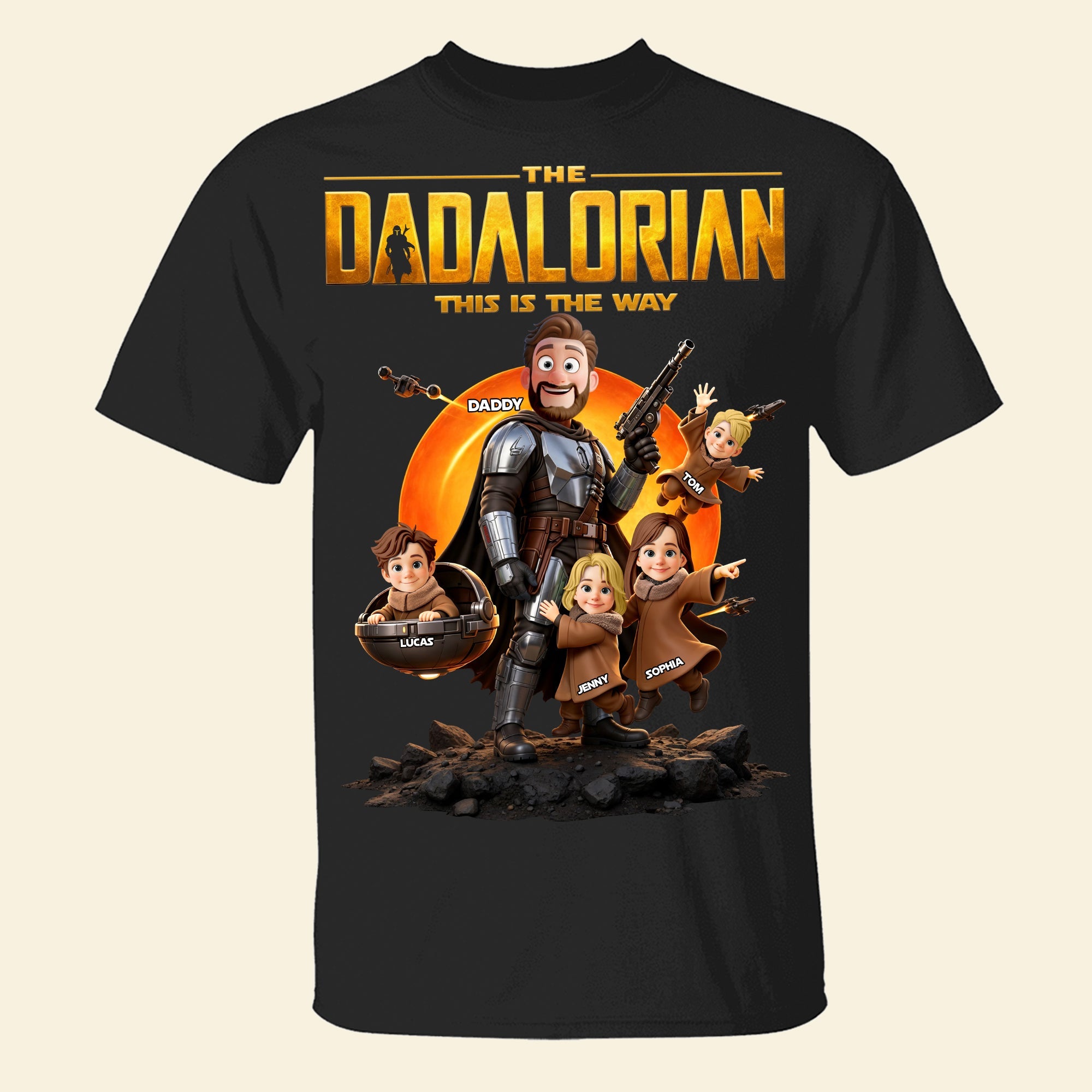 “This Is The Way” – Dad Of The Galaxy Adventure Shirt - Personalized Gift for Dad, Grandpa & Family Shirts PopCulturePrints