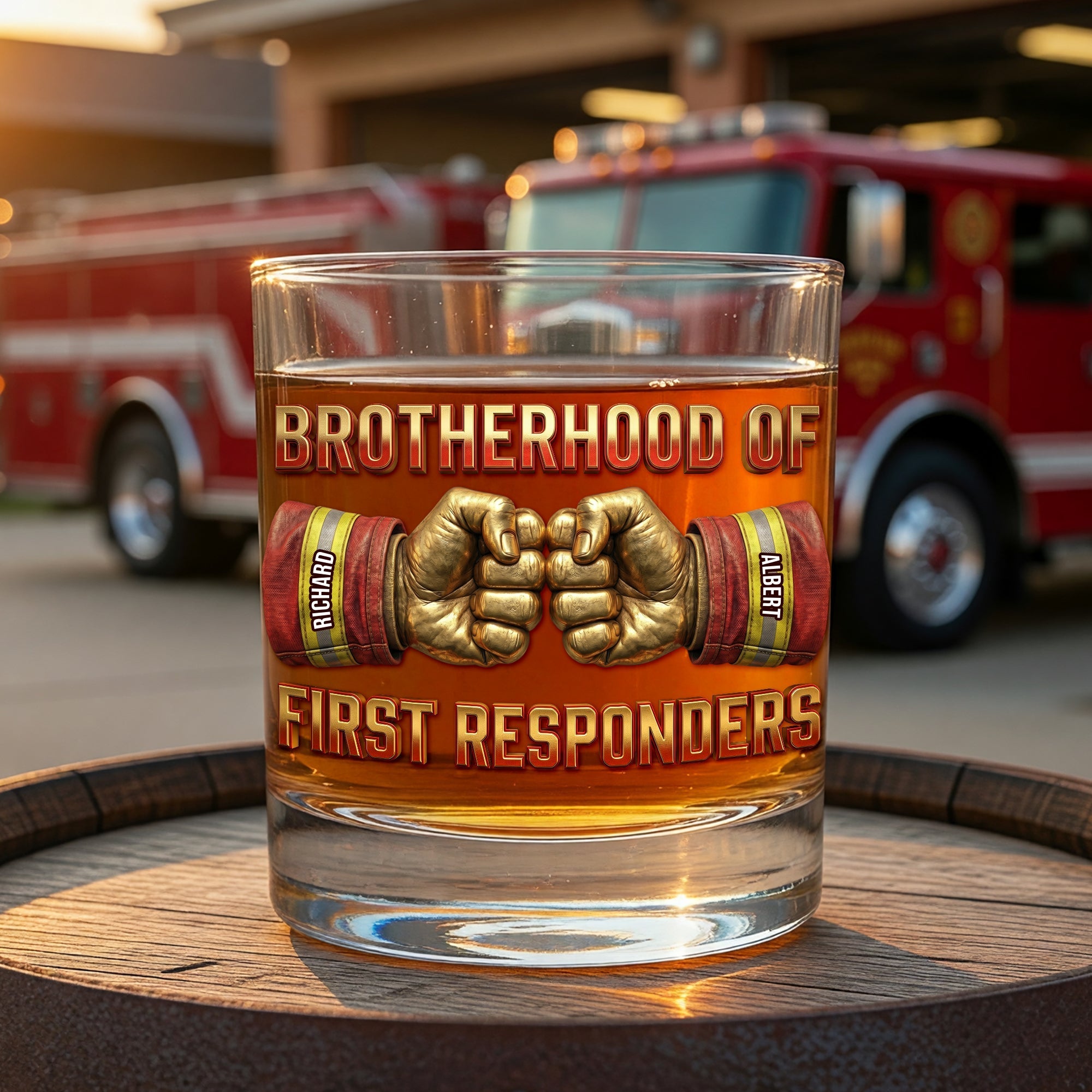 "Brotherhood of First Responders – A Toast to Heroes!" - Personalized Drinking Glass for Brothers