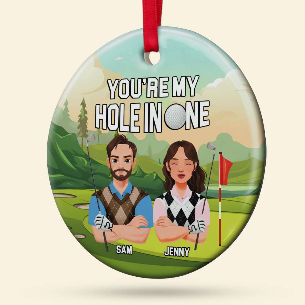 Personalized Golf Couple Christmas Ornament - You're My Hole In One