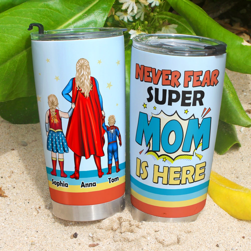 Super Mom Personalized Tumbler - Customizable for Mother's Day Tumbler Cup PopCulturePrints