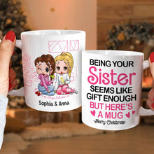 Load image into Gallery viewer, Personalized Sister Cartoon Mug - Custom Quote Christmas Gift Coffee Mug PopCulturePrints
