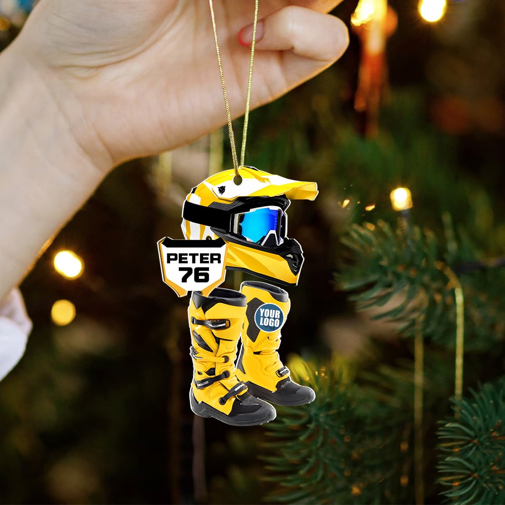 Customized Motocross Helmet Christmas Ornament Ornament PopCulturePrints