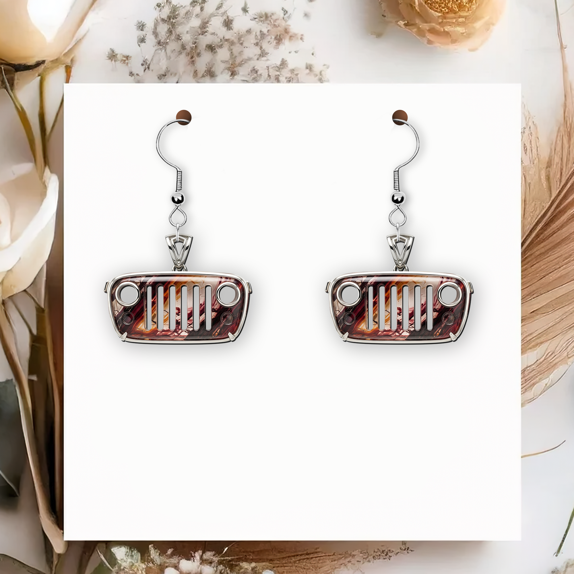 “Adventure Awaits” Off-road Aesthetic Earrings - Personalized Custom Gifts for Off-road Enthusiasts Earrings PopCulturePrints