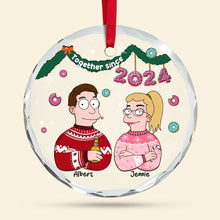 Load image into Gallery viewer, Custom Couple Christmas Crystal Ornament | Unique Holiday Keepsake | Valentine&#39;s Day Gifts Ornament PopCulturePrints
