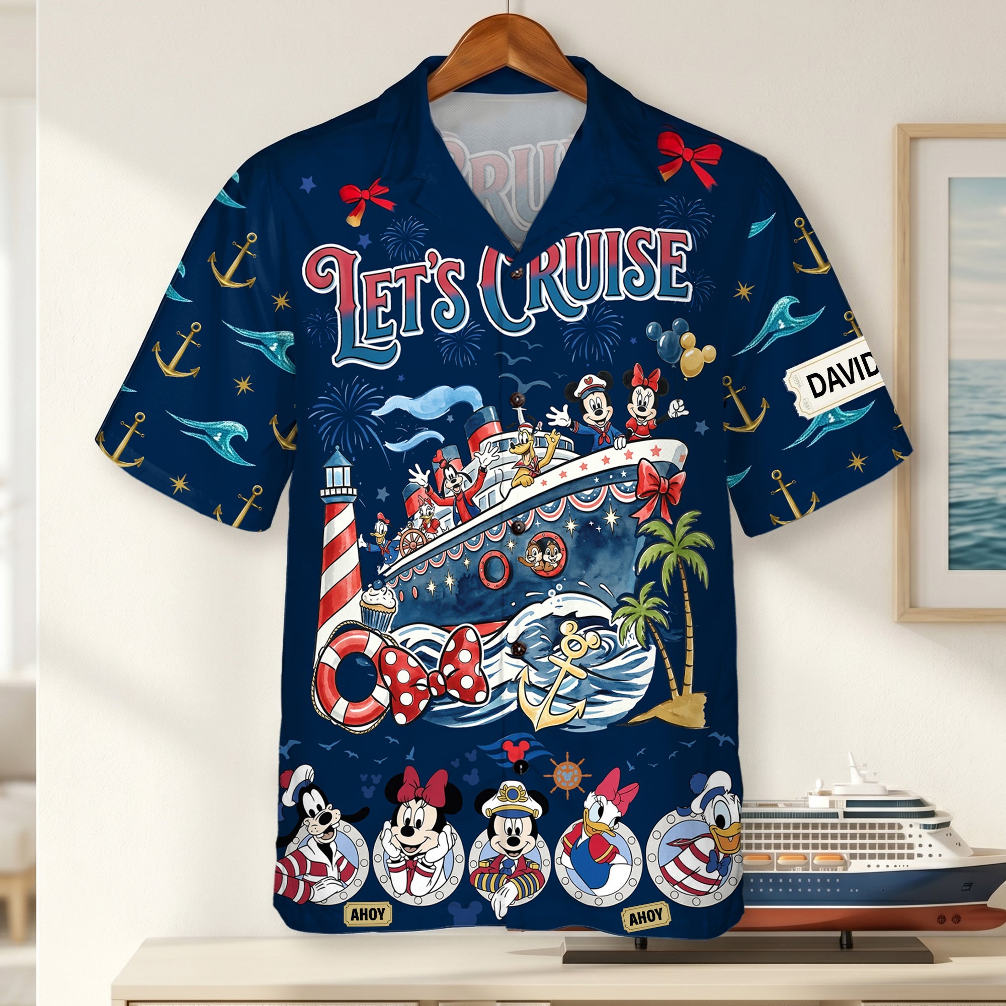 Ahoy, Let's Cruise! Personalized Fun Cruise Squad Hawaiian Shirt - Ideal Gift for Cruise Lovers and Friends
