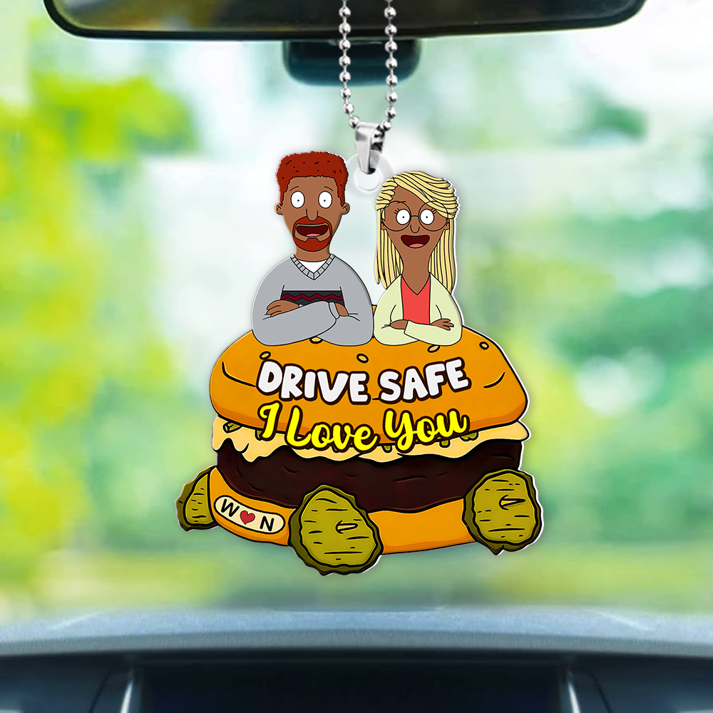 Personalized Couple Car Ornament - Drive Safe I Love You Gift for Valentine's Day Gifts Ornament PopCulturePrints