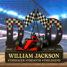 Load image into Gallery viewer, “Every Day is Race Day” - Racing Dad Acrylic Plaque - Personalized Gift for Dad, Grandpa, and All Racing Enthusiasts Shaped Plaques PopCulturePrints
