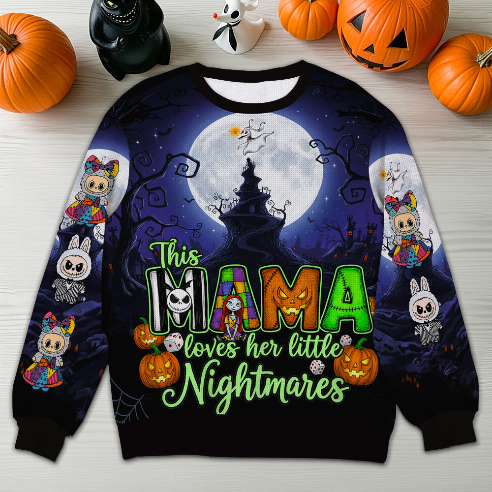 This Mama Loves Her Little Nightmares - Personalized Ugly Sweater for Mom AOP Products PopCulturePrints